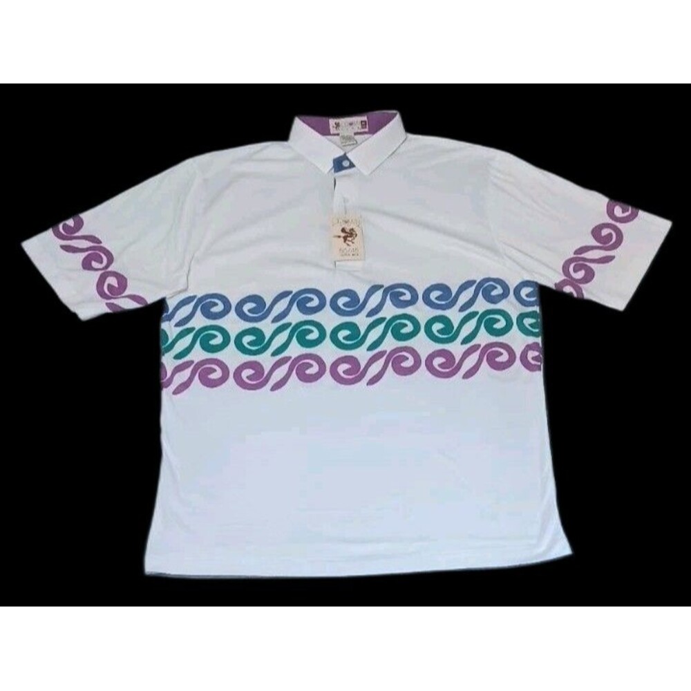 NWT! VTG 90s Crown Club Polo Shirt XL Retro Streetwear Golf Tennis Pickleball